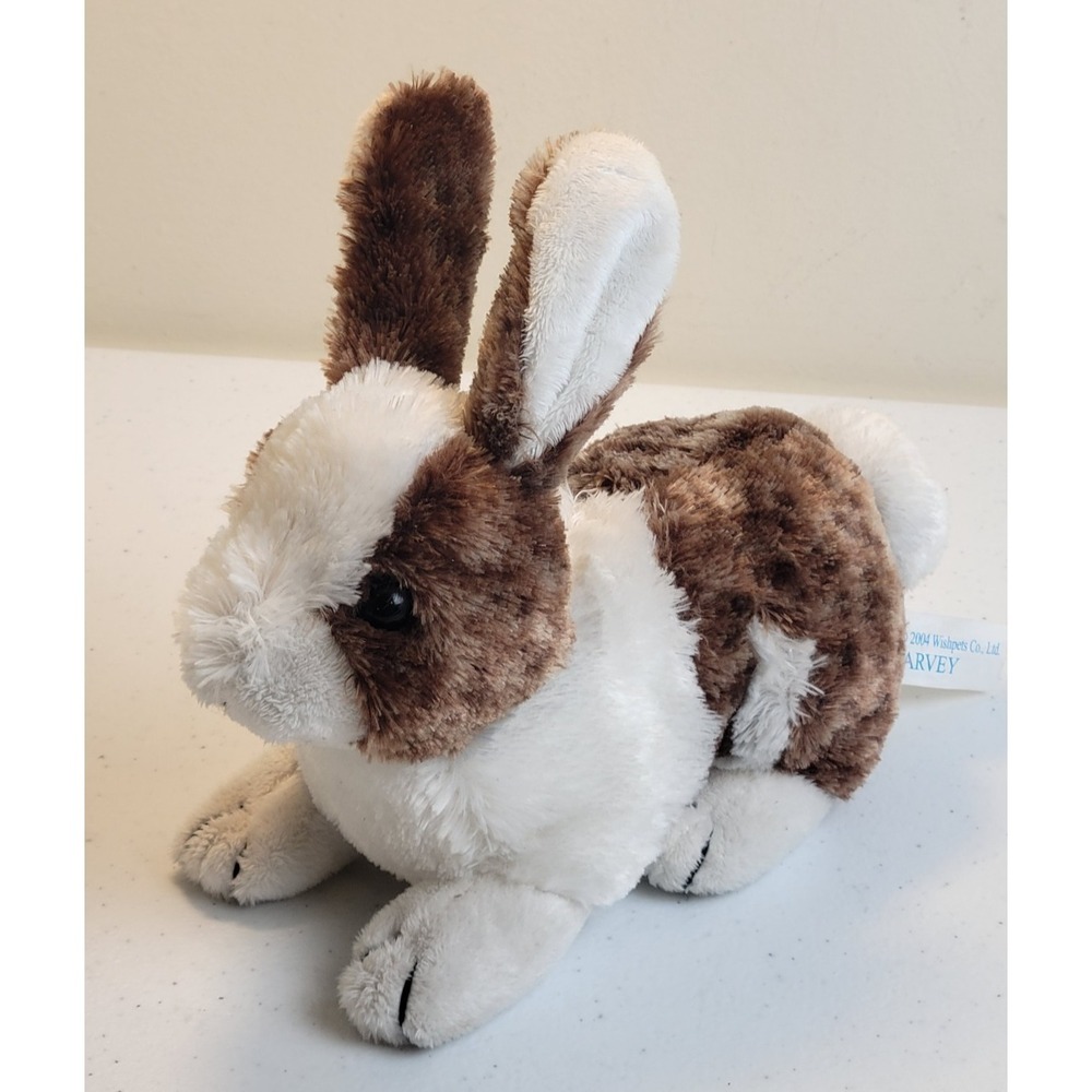 Wishpets Harvey Bunny Rabbit Plush Brown White Woodland‎ Stuffed Animal Toy